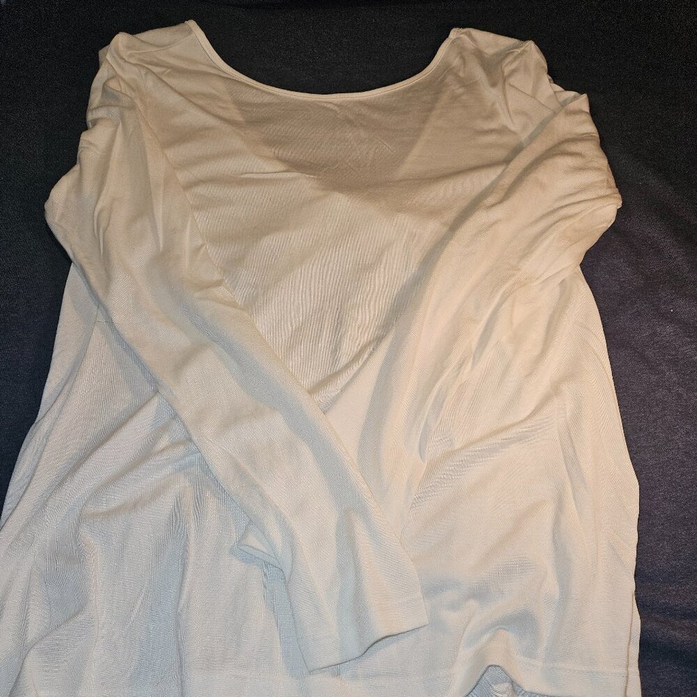 Athleta Long Sleeve White Shirt with an Open Back